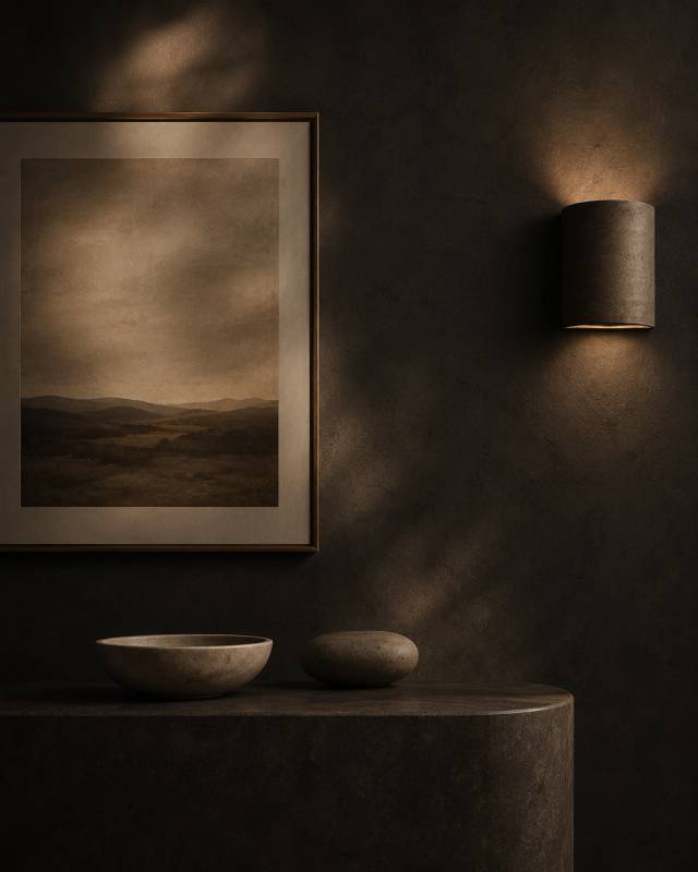A moody, minimalist still life arrangement